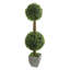 Double topiaire buis en pot en forme de boule de bureau
