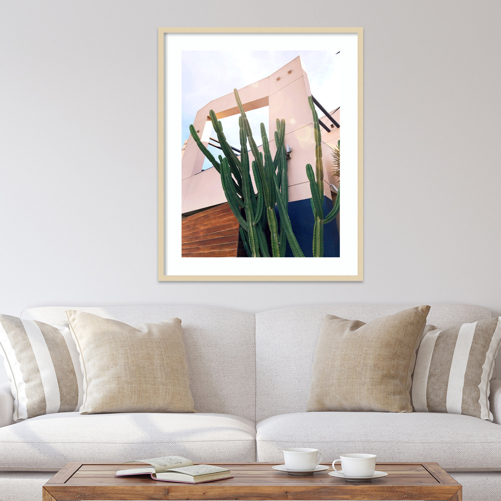 Abbot Kinney Blvd by Rachel Dowd, Natural Framed, 25.38" H x 20.38" W x 0.875" D