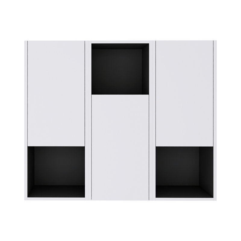 Steinmann 12" Bathroom Side Cabinet,3-Soft Close Doors,Float Mounting Design