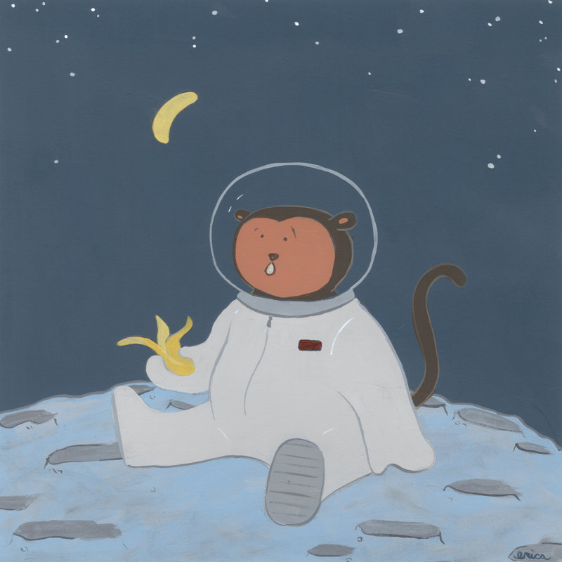 Monkeys In Space IV by June Erica Vess - Wrapped Canvas Print, 122cm H x 122cm W x 3.8cm D