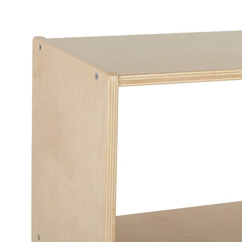 Natural Lacquered 36" Kids' Birch Wood 3-Shelf Storage Cabinet