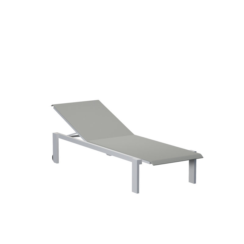 Kwadra Outdoor Chaise Lounge, Mat Blanc, Blanc