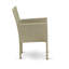 Ensemble de conversation pour patio 7 pièces composé d'une table de salle à manger rectangulaire en osier avec plateau en verre et 6 fauteuils de jardin avec coussin, lin naturel-1103574845-1151516157