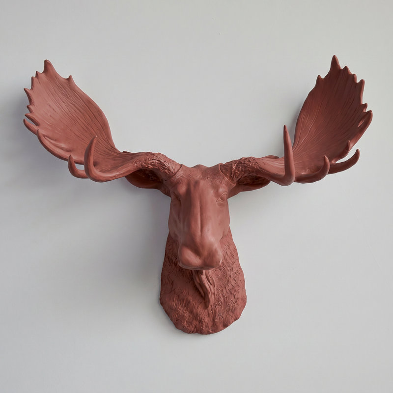 Head Faux Taxidermy Moose Wall Décor, Rosy Apple