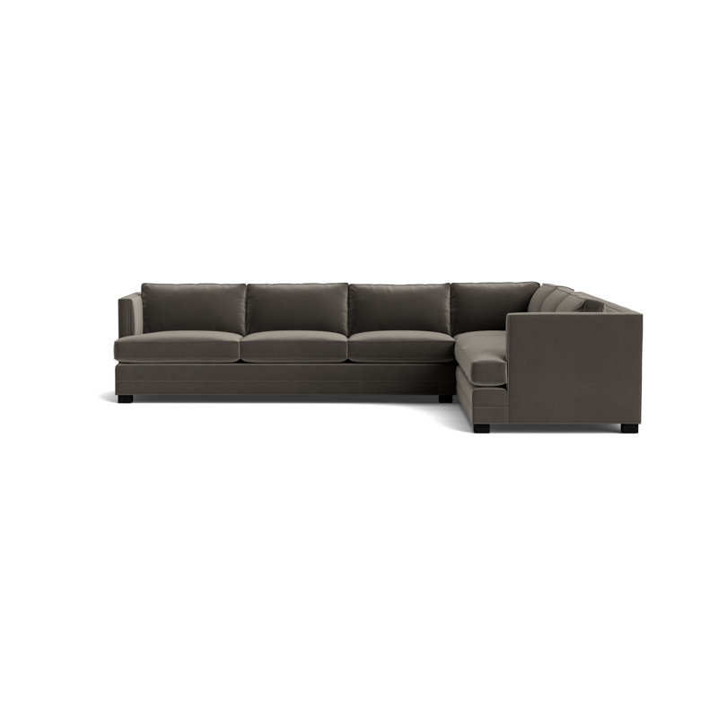 Keaton Chaise Sectional, Performance Velvet - Graphite, Black
