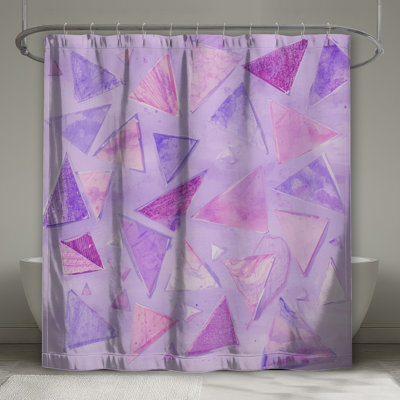 Rideaux de douche triangulaires à formes abstraites très longs