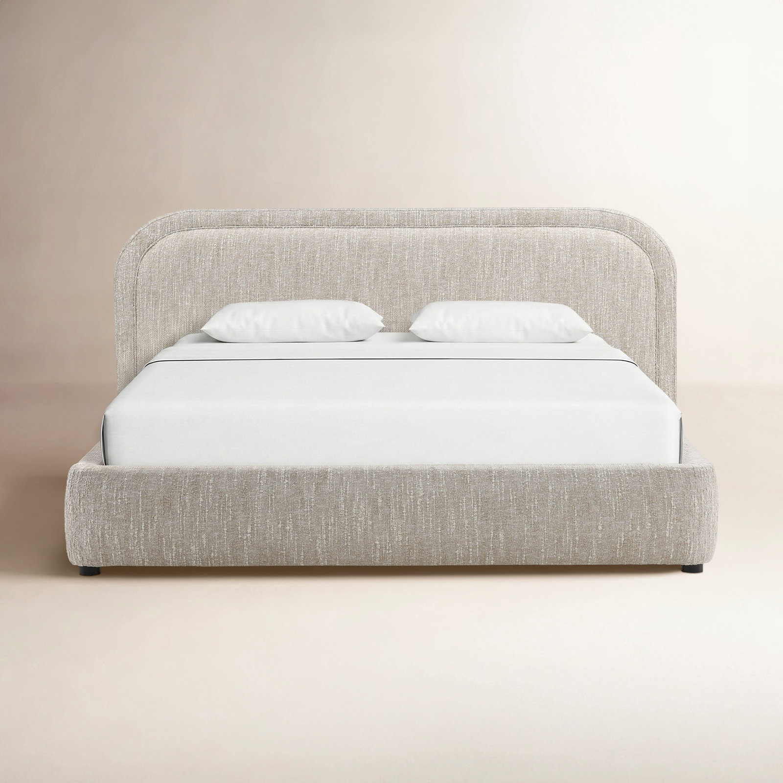 Paola Velvet Upholstered Bed, Beige, King