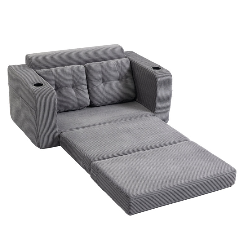 Canapé-lit convertible, canapé-lit double extensible, canapé-lit convertible 2 en 1, canapé-lit escamotable avec coussins pour le salon de la chambre à coucher