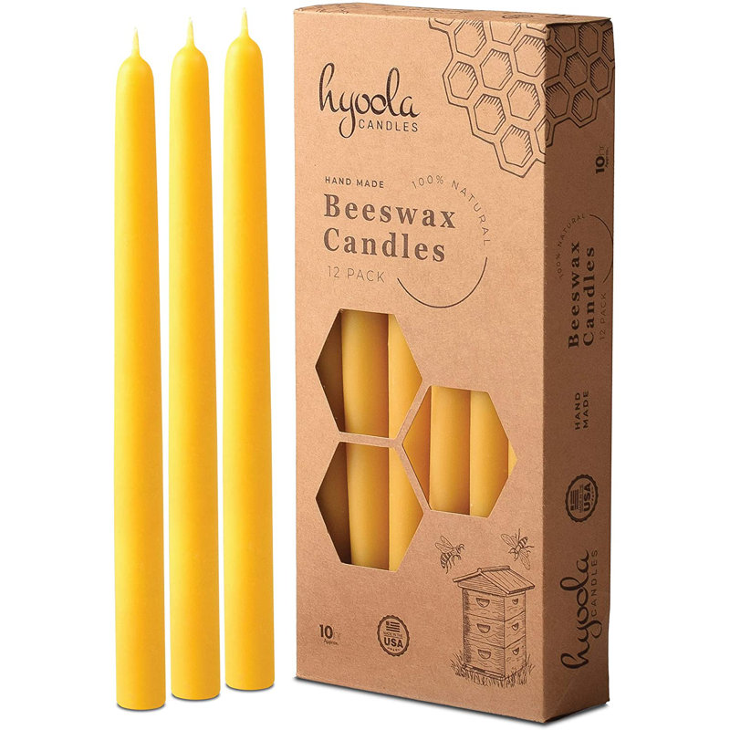 Harvest Scented Taper Candle, 10" H x 0.65" W x 0.65" D, 12, Yellow