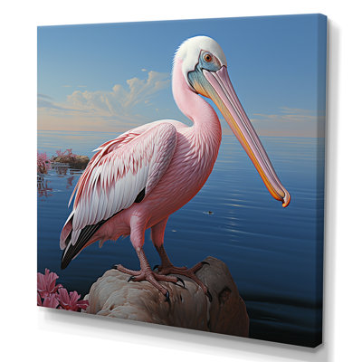 Pélican rose - art mural animaux côtiers