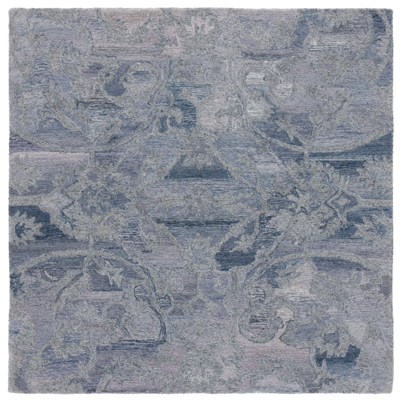 Tapis floral performance performance touffeté Anine, Carré 6 pi