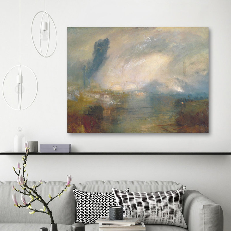 The Thames Above Waterloo Bridge by J.M.W. Turner - 1 Piece Wrapped Canvas Painting, 70cm H x 100cm W x 4cm D