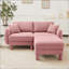Canapé modulaire en tissu 2 places avec accoudoirs en forme de coquille et repose-pieds cylindrique amovible en tissu Boucle-2005909477