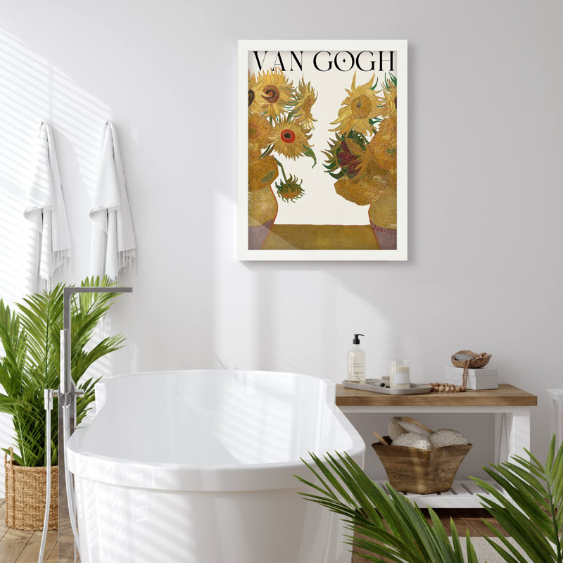 «Vincent Van Gogh, tournesol, nature morte» sur papier, Blanc