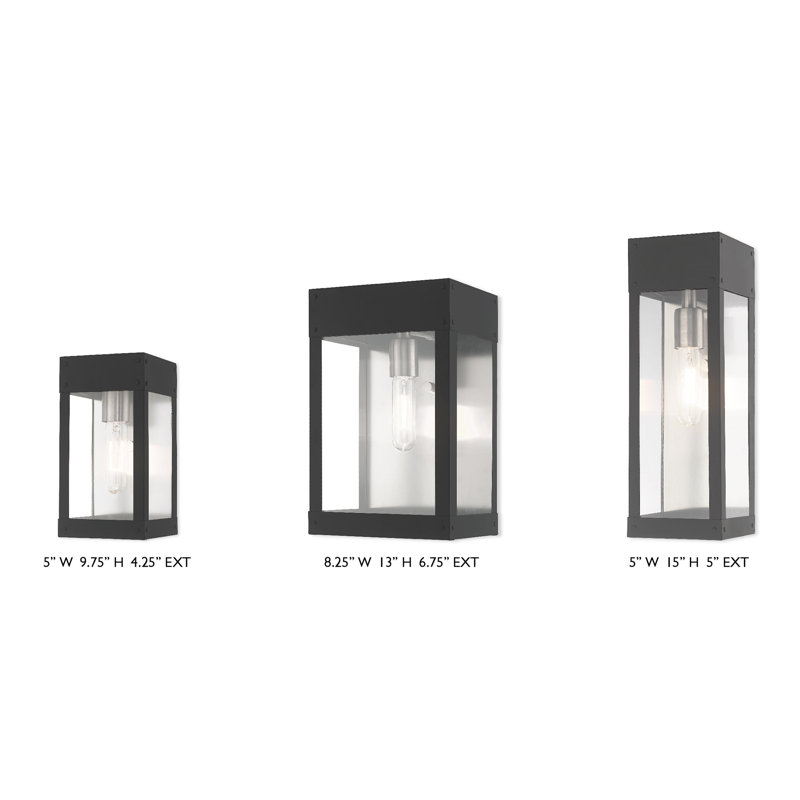 Lanterne murale d'extérieur Throncliffe, H 9,75 po x l 5 po x P 5 po, Gris scandinave