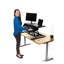 Convertisseur de bureau debout électrique à deux niveaux Inbox Zero Power Pro (noir, 32 po de largeur)-2666425