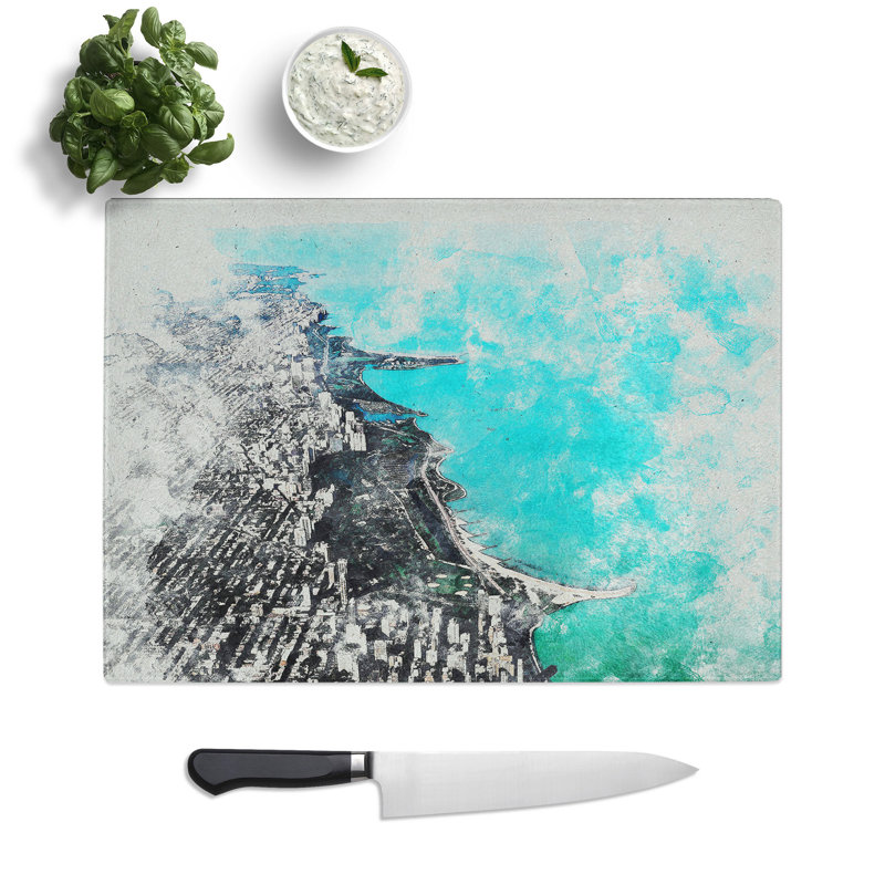 View of Doha in Qatar Chopping Board, 20cm W x 28.5cm L