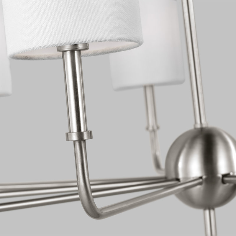 Rowley 9-Light Chandelier, Nickel brossé