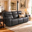 Canapé inclinable électrique en cuir véritable de 88,2 po de large Kenol avec appui-tête réglable-114572862