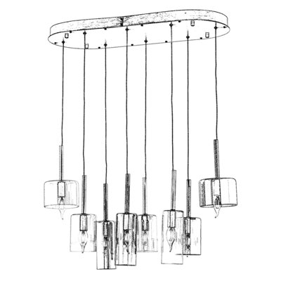 8 - Light Silver Kitchen Island Pendant