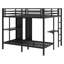 Lit superposé en métal avec garde-robe et bureau pliable