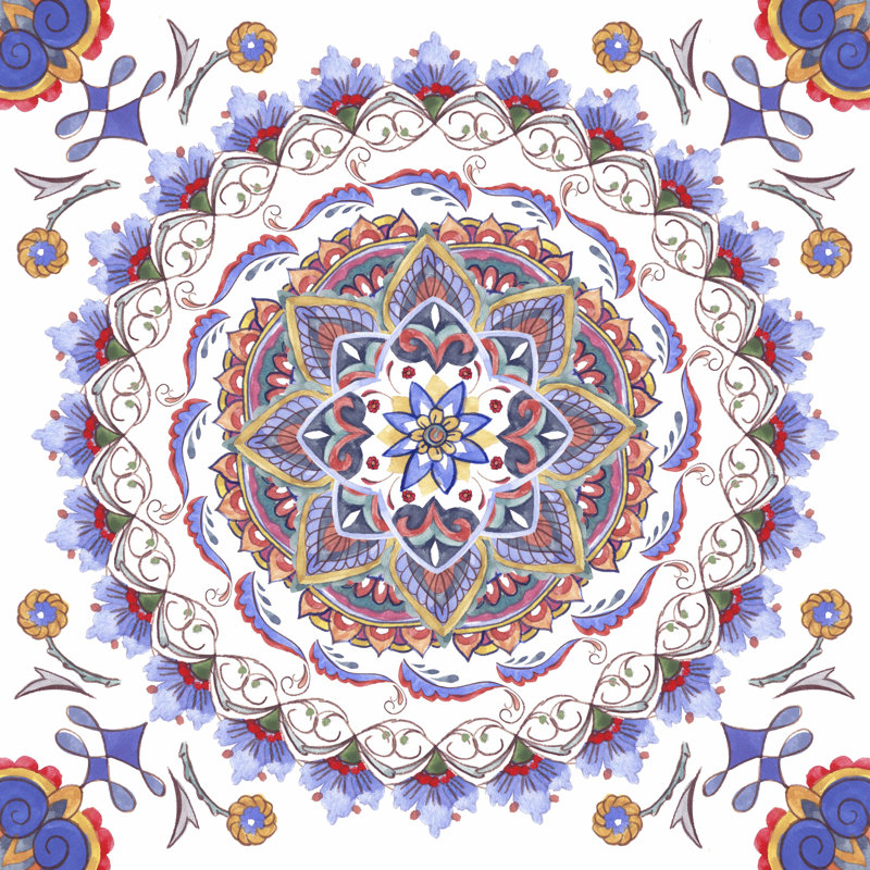 Mandala méditation V, H 12 po x l 12 po