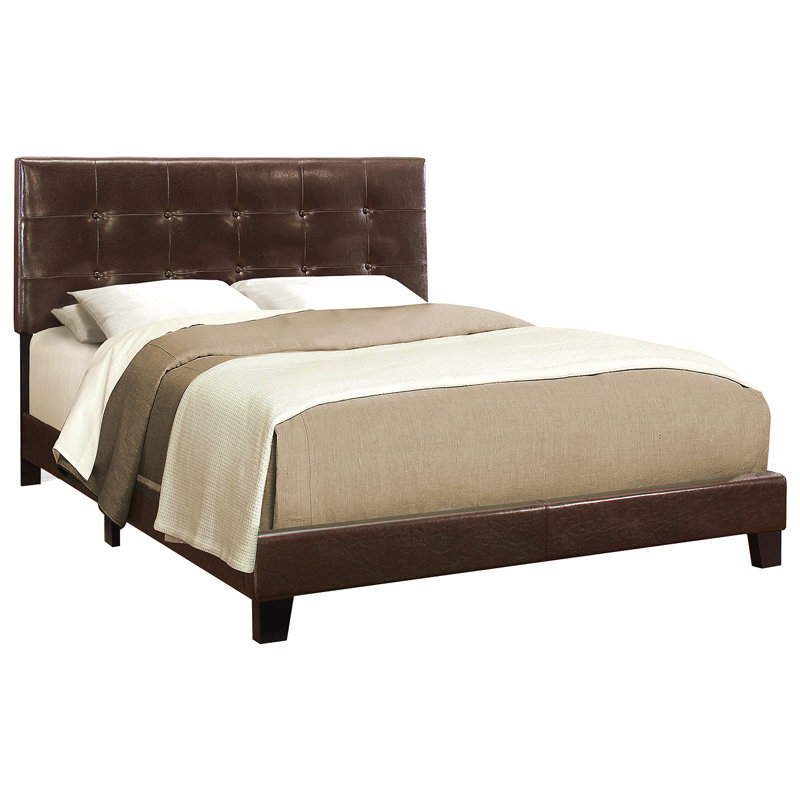 Bed, Queen Size, Bedroom, Upholstered, Brown, Queen