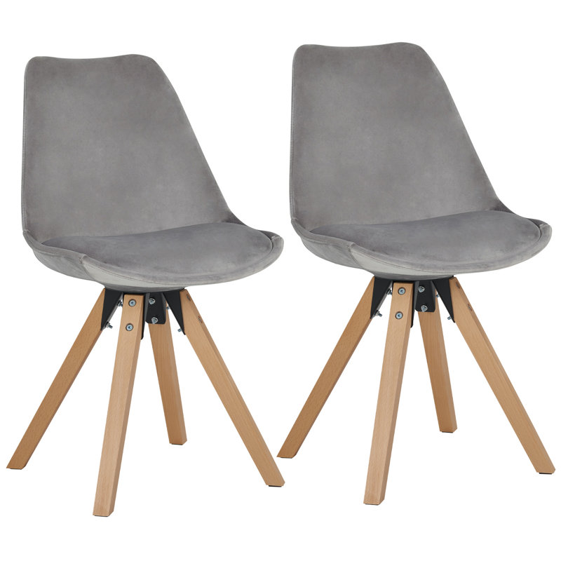 Abeyta 50cm H Velvet Upholstered Side Chair, Grey
