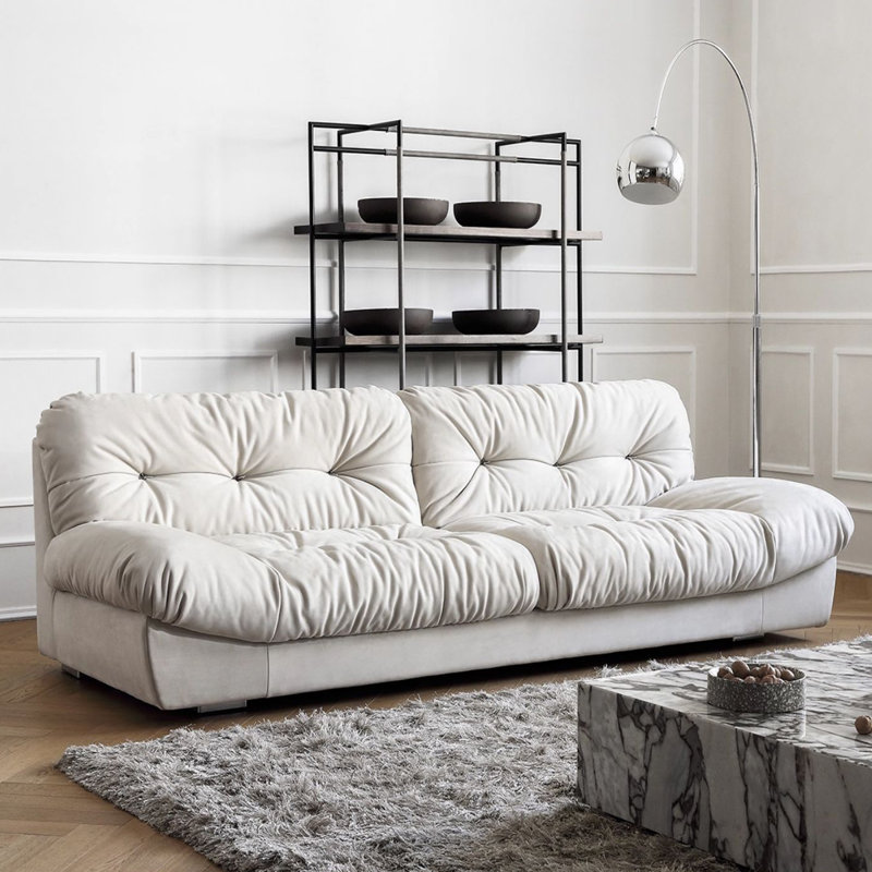Causeuse-coussin en polyester blanc standard