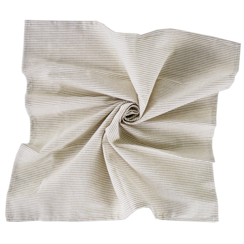 Ensemble de 4 serviettes de table en coton à rayures Hairline, Beige