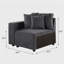 Fauteuil d'appoint gris à dossier gauche
