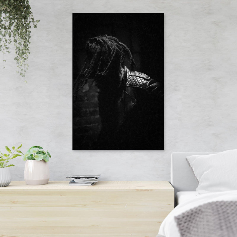 " Man In Black Leather Jacket " Painting Print, 36" H x 24" W