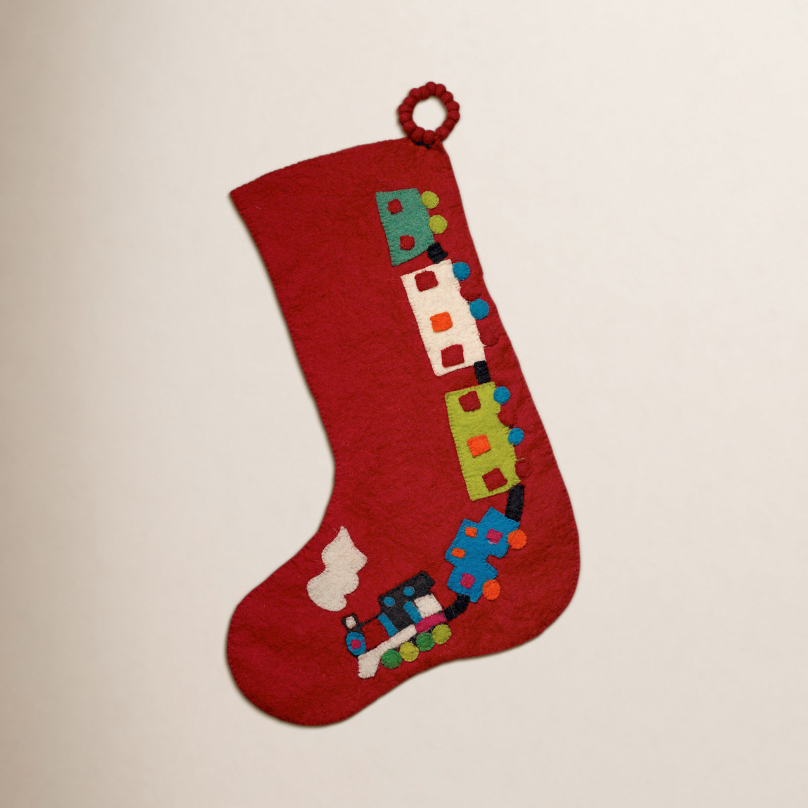 Hand Felted Wool Stocking, 20" H x 12" W