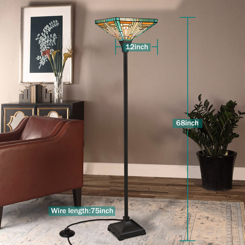 Lampe torchère sur pied 70 po Anuar, Lac vert