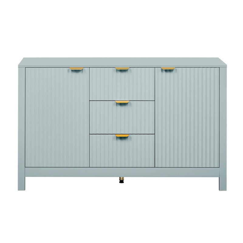 Buffet en bois Wave Design, Cyan