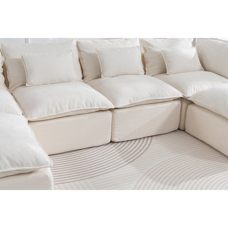 Canapé modulaire surdimensionné Boneless Cloud Couch, Blanc antique