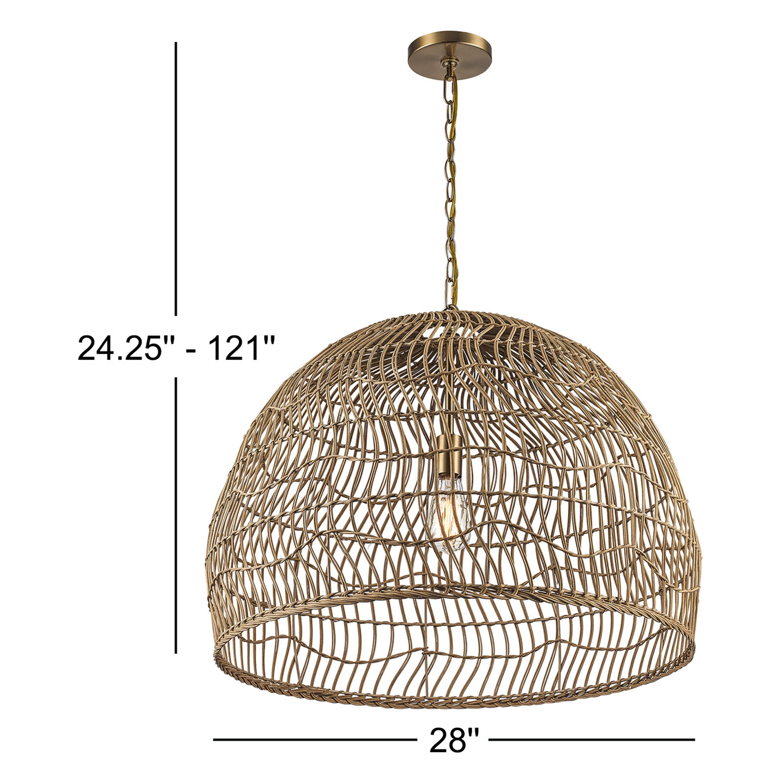 Claria 1 - Light Rattan Dome Pendant