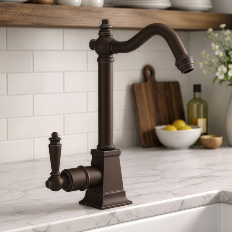Whitehaus Point of Use Instant Hot Water Drinking Faucet with Traditional Swivel Spout, Oil Rubbed Bronze