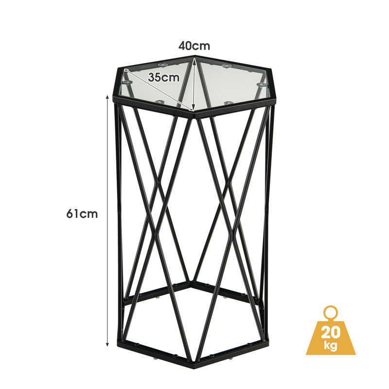 Glass Top Frame End Table