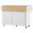 55.5" Fluted Kitchen Island with 2 Drop Leaf, Kitchen Storage Cart with Power Outlet, 4 Doors, Spice rack, Rolling Island Table with Wood-grain Top, Curved Edge for Kitchen, Dining Room-128970528