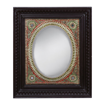 Miroir de designer | Couleurs traditionnelles avec or 24 carats | Avec cadre