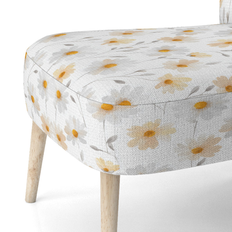 Chaise rembourrée Country Daisy Sunshine, Chaise d'appoint sans accoudoirs