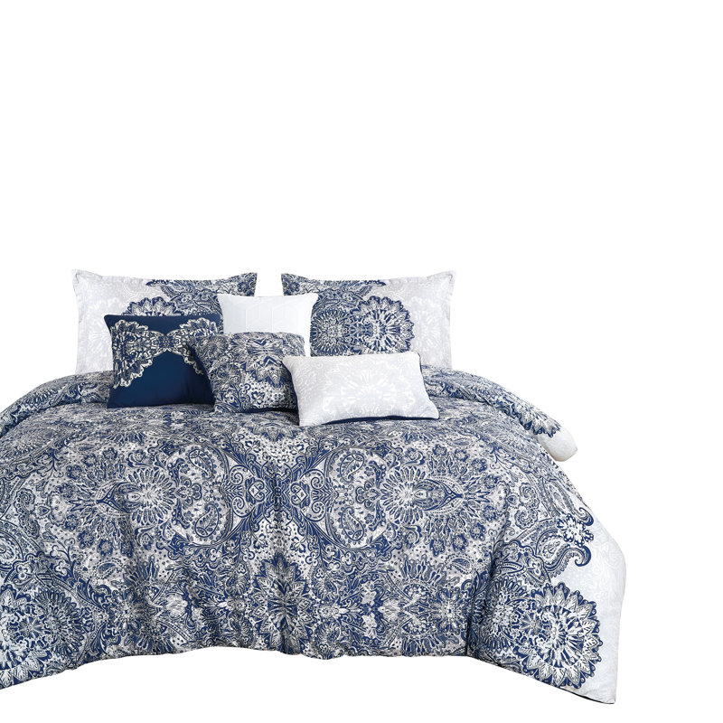 Estime Luxury 7 Piece Comforter Set, Queen Comforter + 6 Additional Pieces