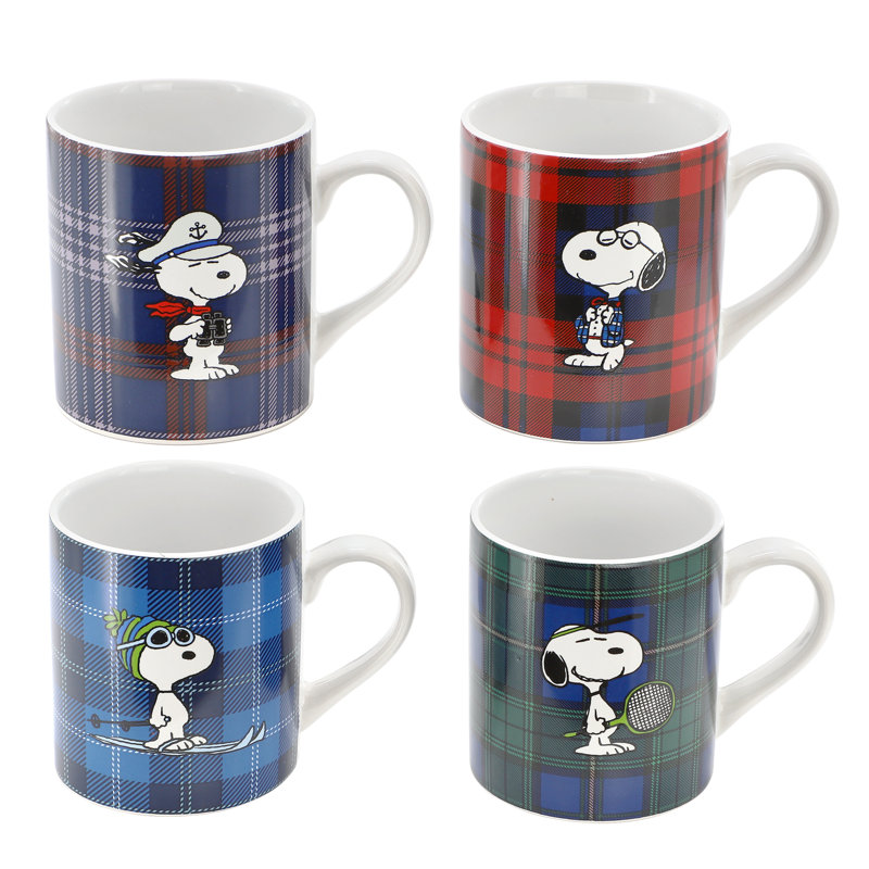  Midcentury Cool 4 Piece 19 Ounce Stoneware Assorted Mug Set