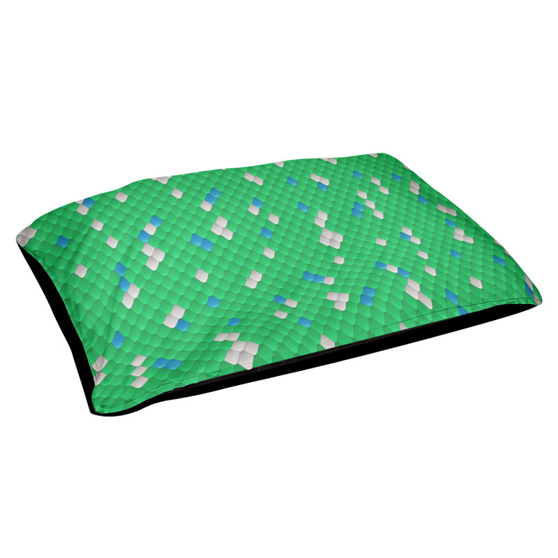 Coussin décoratif à écailles de serpent, Grand (L 40 po x l 50 po), Vert/bleu, Utilisation intérieure seulement