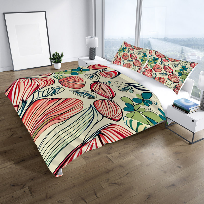 Polyester Abstract Duvet Cover, King Duvet Cover + 2 King Shams