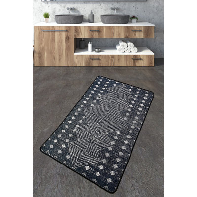 Tapis de bain antibactérien, antidérapant, 2,3 x 4,0 pieds | 100% polyester, hauteur des poils: 0,4 pouce, 20,5 oz / pied carré | Lavable à la machine, facile d'entretien, parfait pour la sécurité et le confort de la salle de bain | Durable et élégant pour la maison
