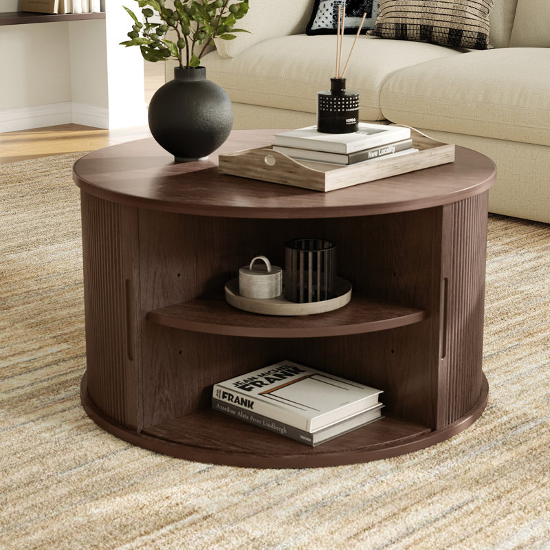 Mosser 3-Piece Living Room Table Set, Dark Brown Wood