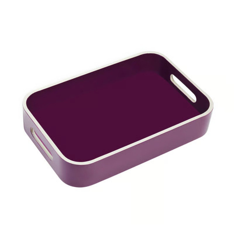 Lacquer Tray - Plum - Small, 2" H x 12" W x 8" D, Plum