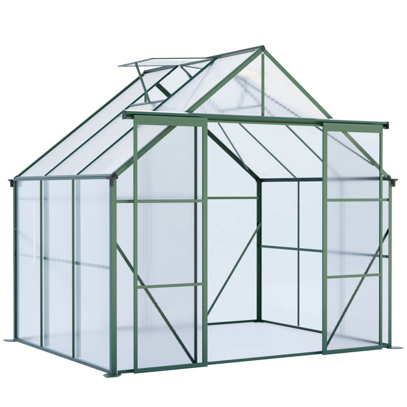 Outdoor Patio Greenhouse, Green, 89.5''H x 94.5''W x 97.75''D